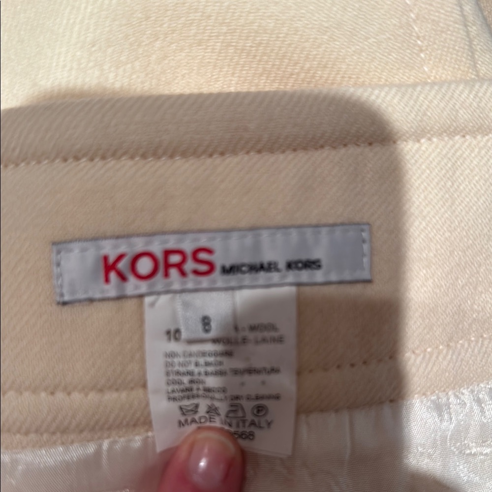 Michael Kors Women’s Cream 100 % Wool Pencil Skirt